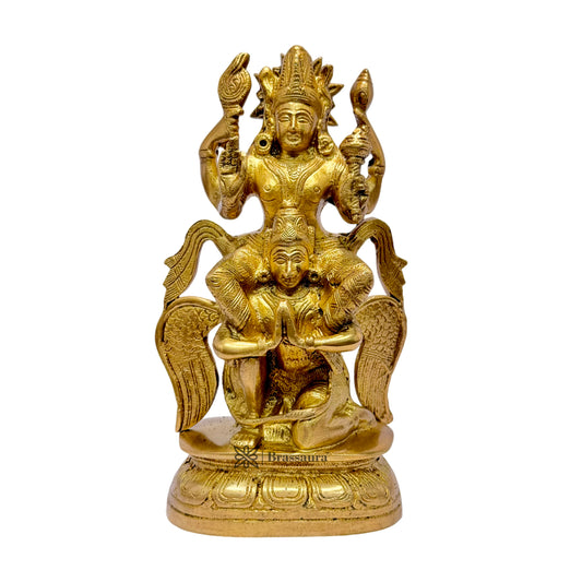 Brass Vishnu and Garud Statue for Home and Decor Height 28 cm Weight 1.5 Kg