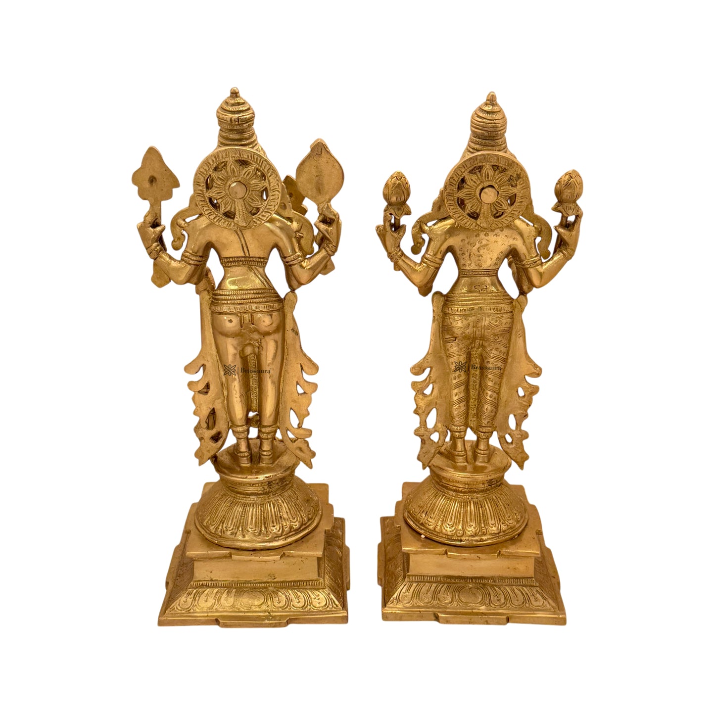 Brass Golden Vishnu Laxmi Murti Home Decor and Gift Weight 9.5 Kg Height 40 cm