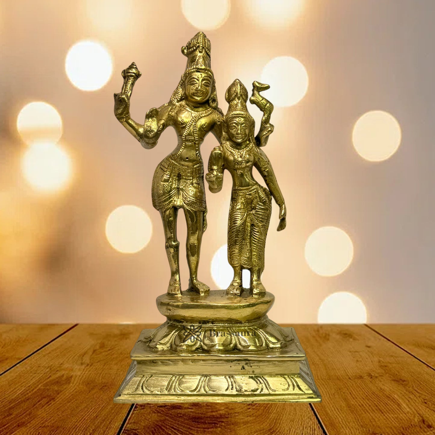 Brass Shiva Parvati Murti for Home and Decor Height 25 cm Weight 1.8 Kg
