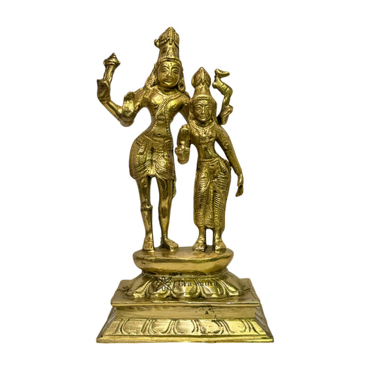 Brass Shiva Parvati Murti for Home and Decor Height 25 cm Weight 1.8 Kg