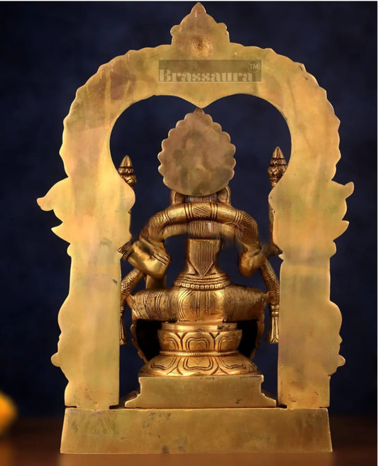 Pure Brass Goddess Padmavathi Lakshmi Statue with Thiruvarchi – 18 Inch Height, 12.5 kg Weight | Superfine Handmade Hindu Idol for Pooja & Decor