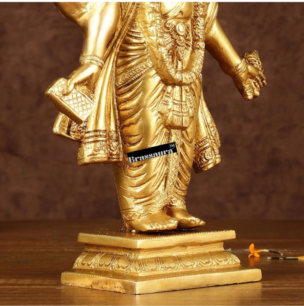 Brassaura™ Handcrafted Pure Brass Lord Dhanvantari Statue | 10 Inch Height | 2.7 KG Weight | Intricate Detailing