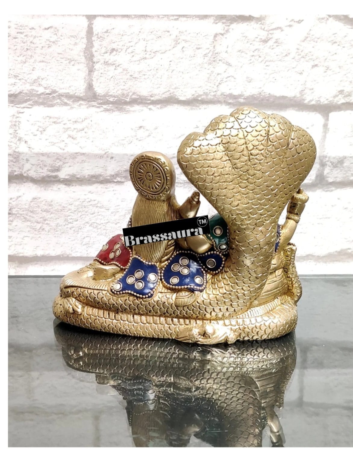 Brassaura™ Brass Idol with Golden Finish – 2.2kg, 6.5-Inch – Vaastu-Compliant Decor for Home, Office & Gifting