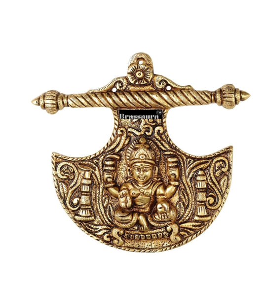 Brassaura™ Traditional Brass Goddess Lakshmi Wall Hanging – Height 8 Inches & Weight 3 Kgs