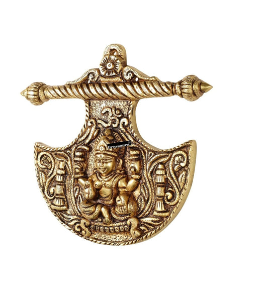 Brassaura™ Traditional Brass Goddess Lakshmi Wall Hanging – Height 8 Inches & Weight 3 Kgs