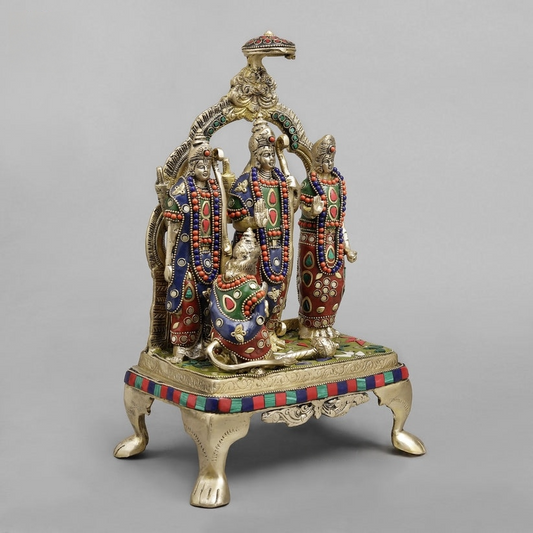Brass Ram darbar, Fine Stone Work 13”
