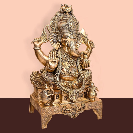 Brass Jewellery Ganesha Weight 60.5 Kg & Height 35 Inch