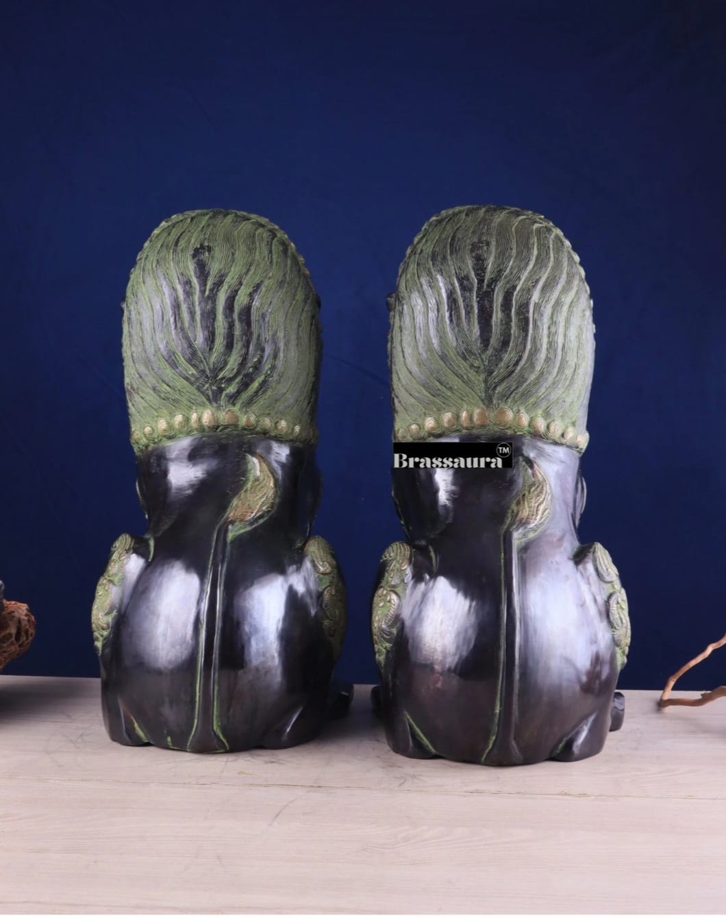 Brassaura™ Traditional Tibetan Artistry Showpieces (Pair) – Height 21 in, Total Weight 42.23 kg