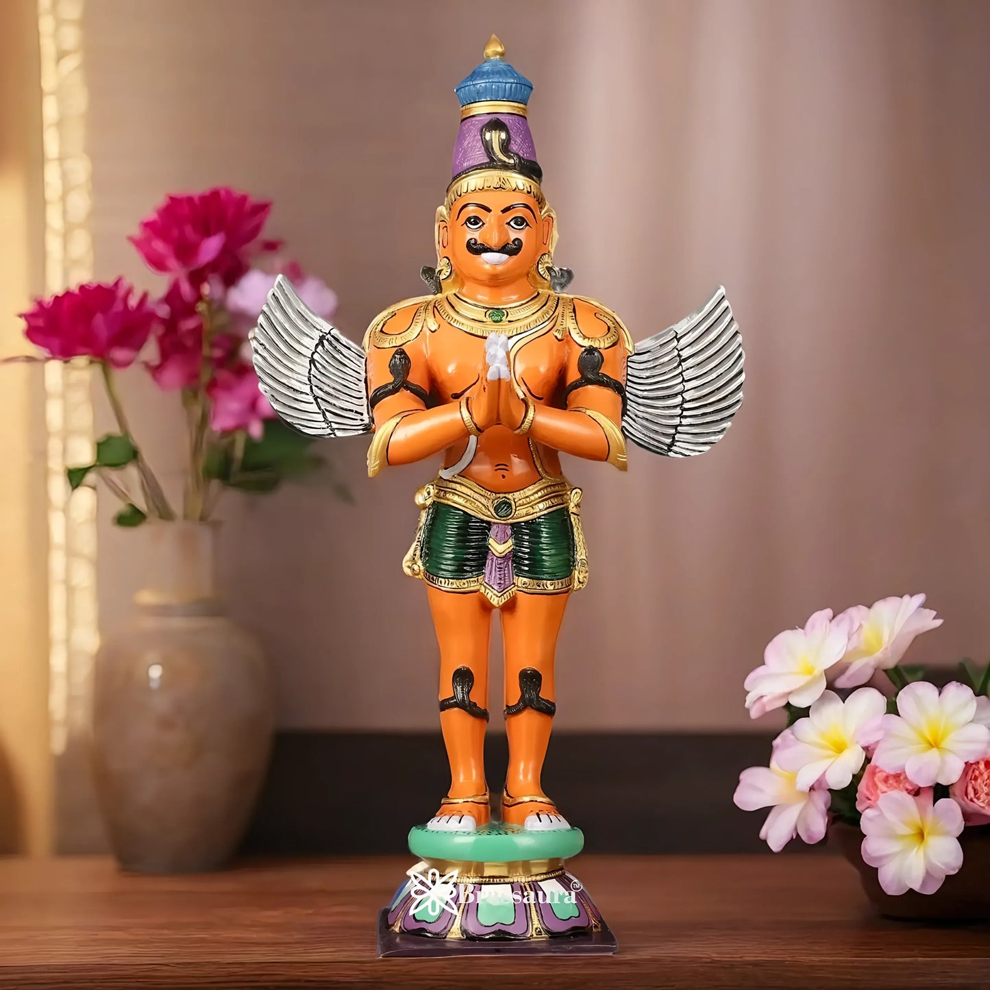 Handcrafted Superfine Brass Garuda Statue – Height 22 Inches, Weight 12 Kgs
