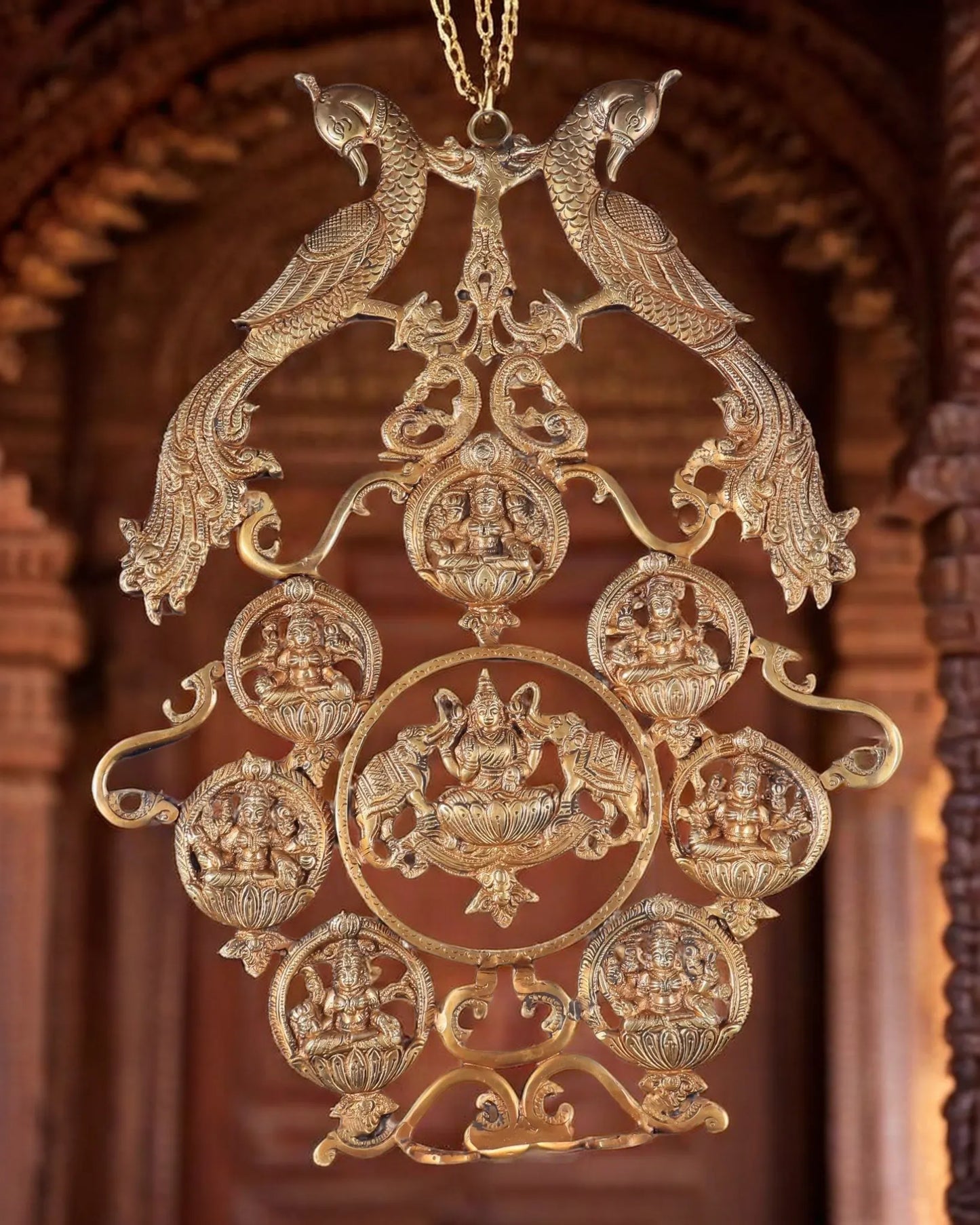 Brass Astha Laxmi Wall Hanging for Home and Decor Home Height 18 Inches & Weight 2.75 Kgs