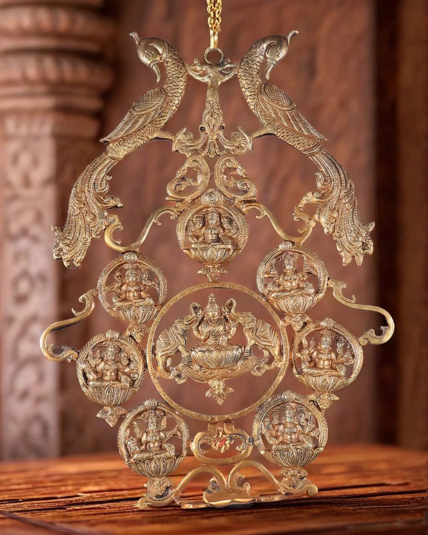 Brass Astha Laxmi Wall Hanging for Home and Decor Home Height 18 Inches & Weight 2.75 Kgs