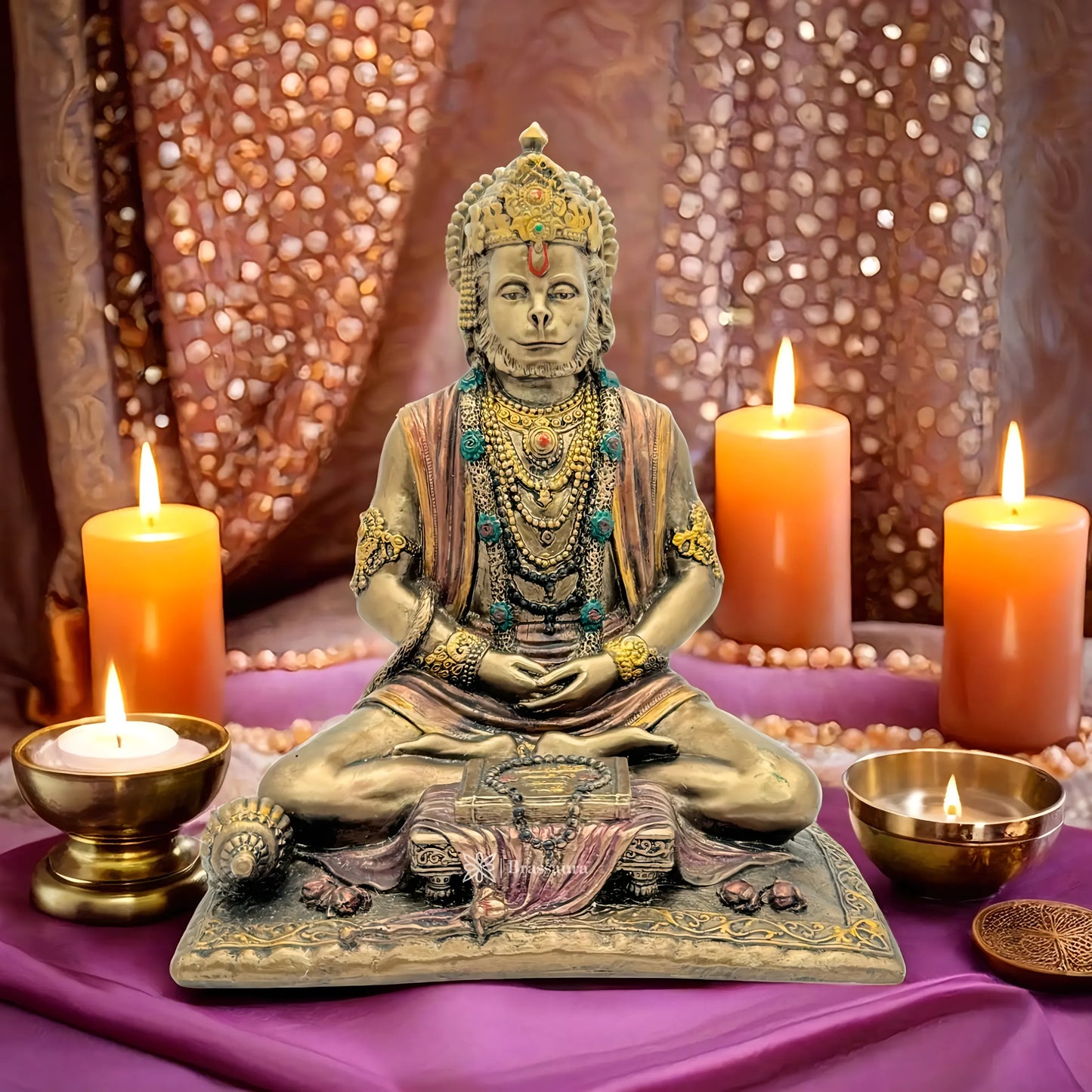 Resin Ram Mandir Statue for Home and Decor Weight .66 Kg Height 14 cm