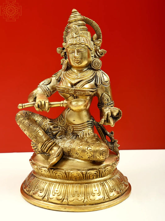 Estátua Brassaura® de Bronze Deusa Annapurna | 25 cm de altura e 4 kg de peso