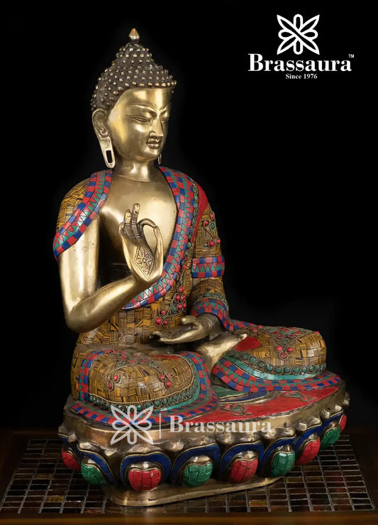 Brass Buddha For Home And Décor Weight 11 kg Height 19 Inch