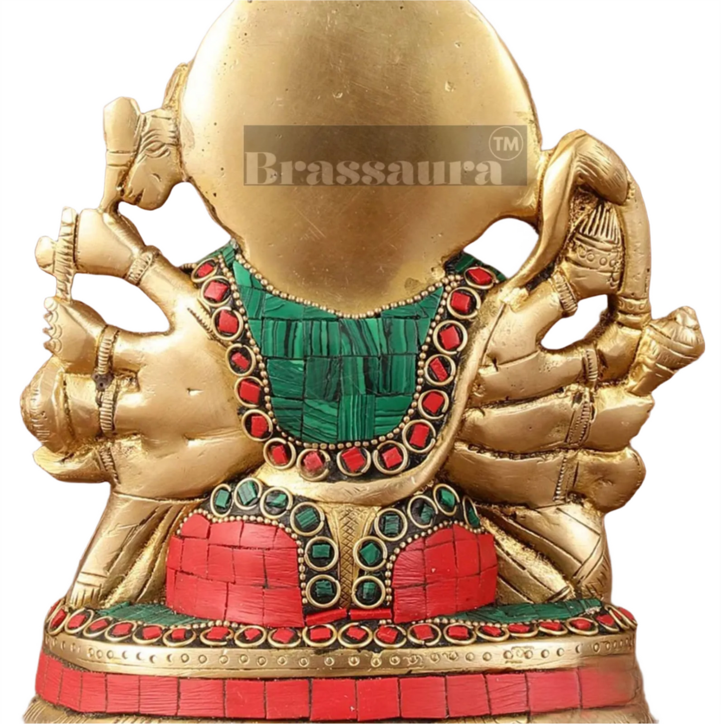 Brassaura™ Superfine Brass Panchmukhi Hanuman Murti – Height 6.5 Inches & Weight 2 Kgs | Handcrafted Miniature Idol