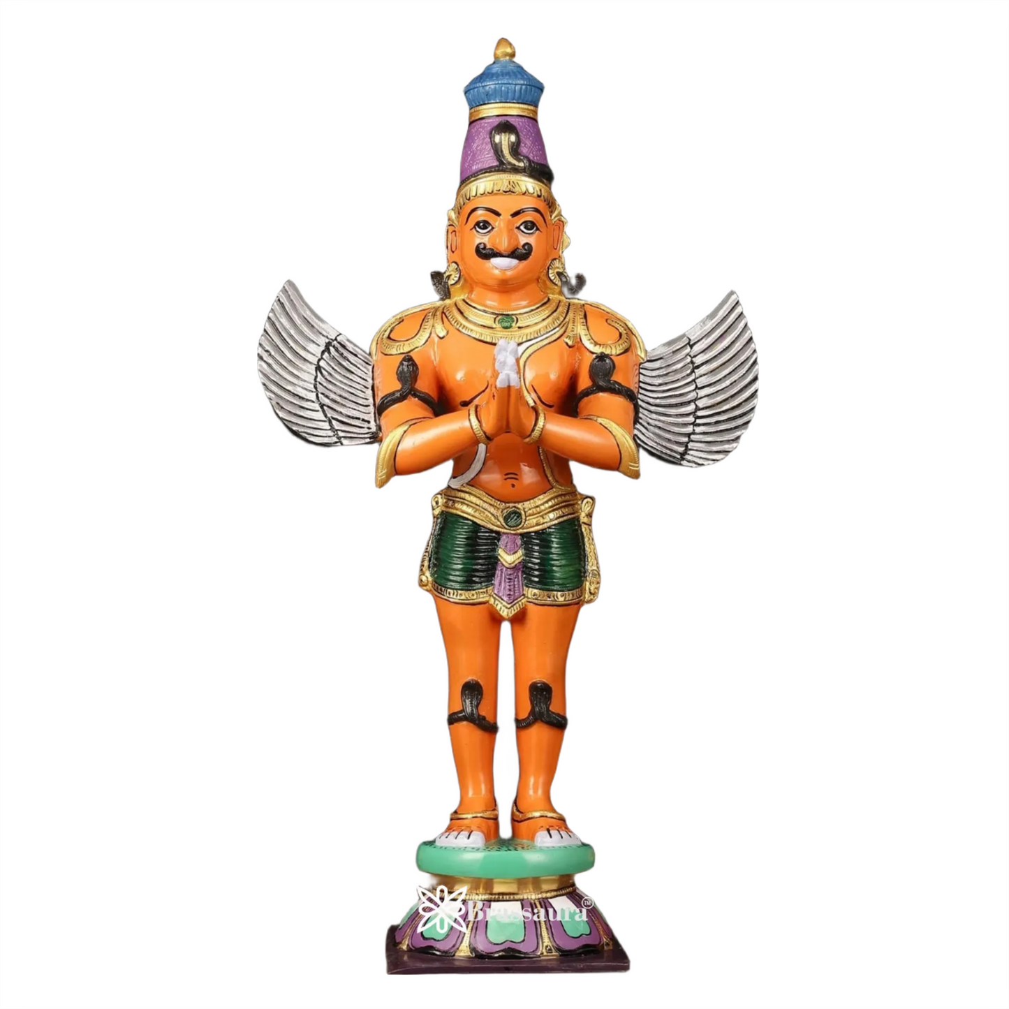 Handcrafted Superfine Brass Garuda Statue – Height 22 Inches, Weight 12 Kgs