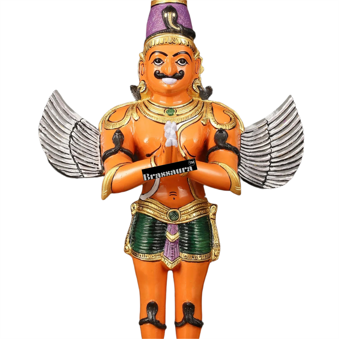 Handcrafted Superfine Brass Garuda Statue – Height 22 Inches, Weight 12 Kgs