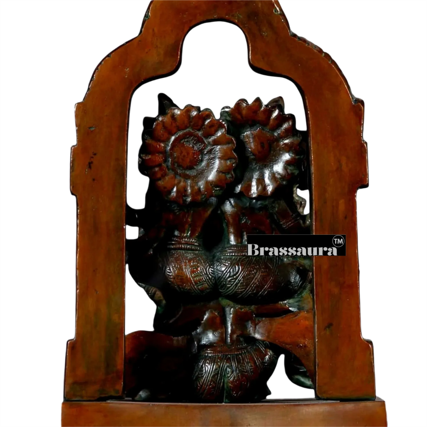 Brass Lord Vishnu with Goddess Lakshmi on Garuda – Antique Patina Finish, Height 12 Inches, Weight 5.5 Kgs