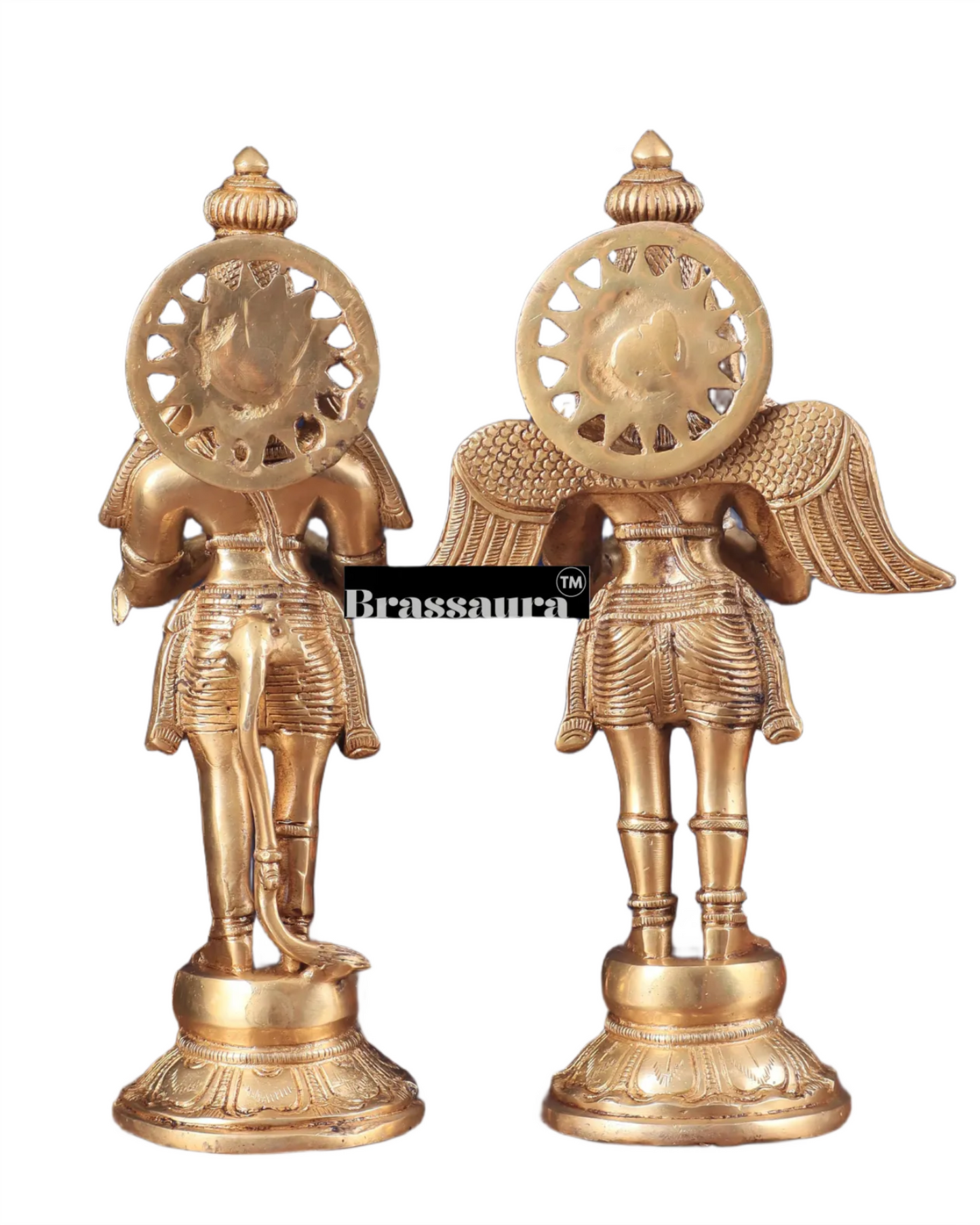 Set of 2 Brass Idols with Superfine Carvings – Height 12 Inches, Weight 3 Kgs Each (Total 6 Kgs)