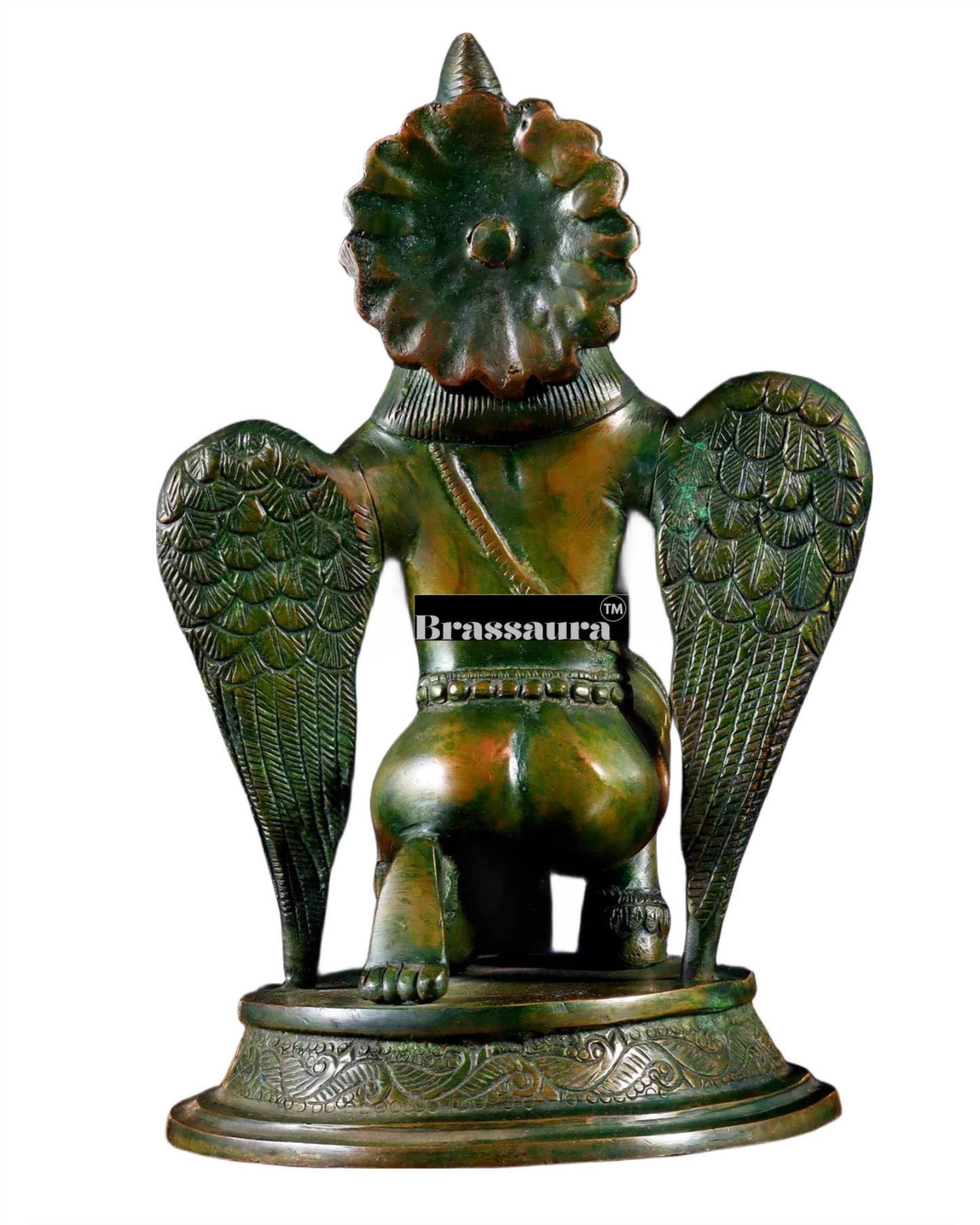 Exquisite Brass Garuda Dev in Namaskar Mudra – Chola Bronze Finish, Height 9 Inches, Weight 2.6 Kgs
