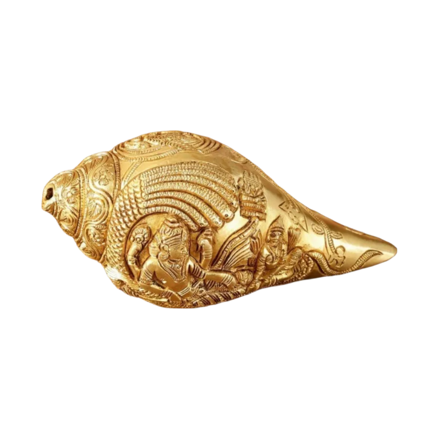 Brassaura™ Pure Brass Lakshmi Narayana Resting on Sheshanaga Shankh – Height 3.5 Inches & Weight 1.5 Kgs