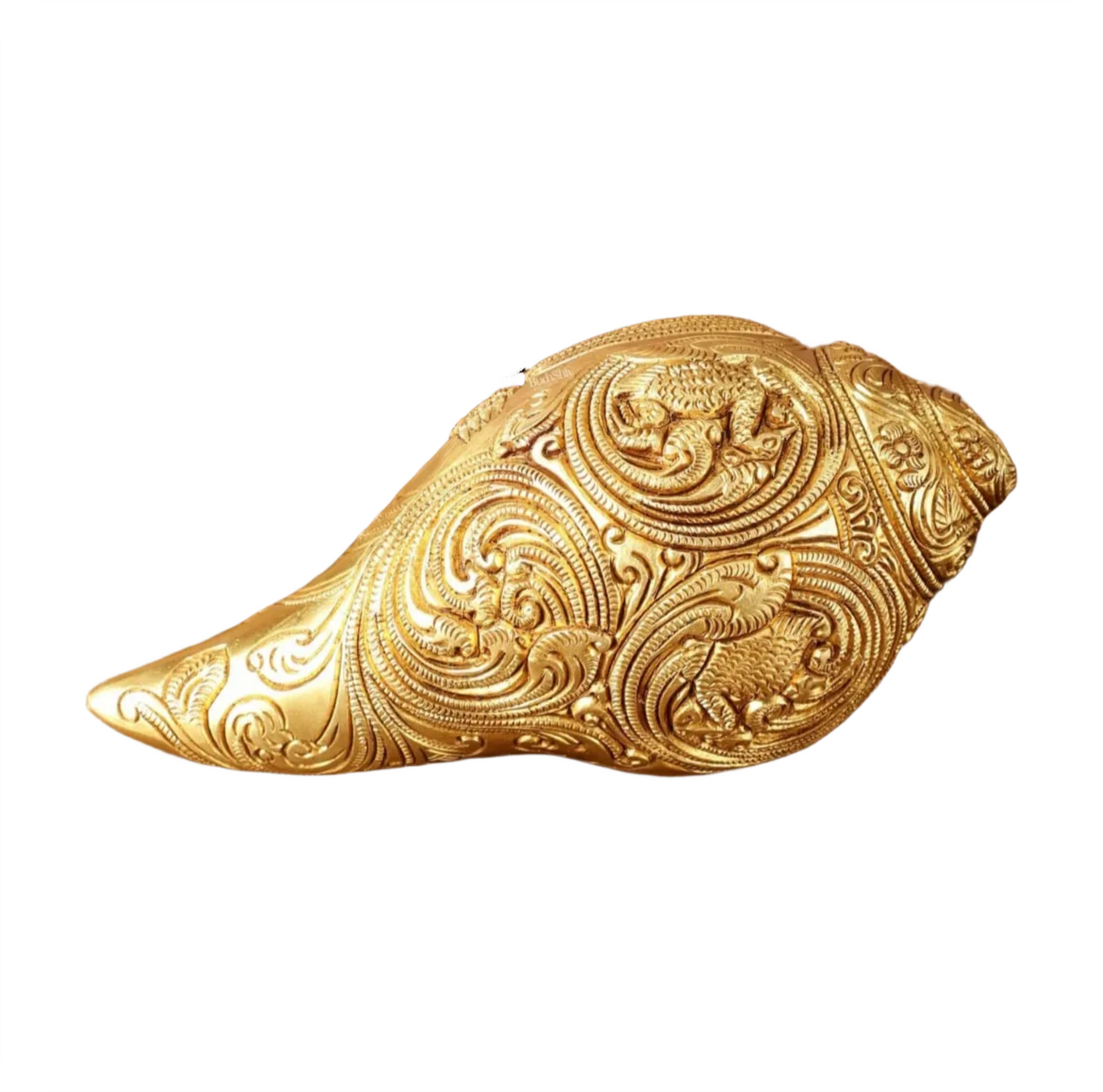 Brassaura™ Pure Brass Lakshmi Narayana Resting on Sheshanaga Shankh – Height 3.5 Inches & Weight 1.5 Kgs