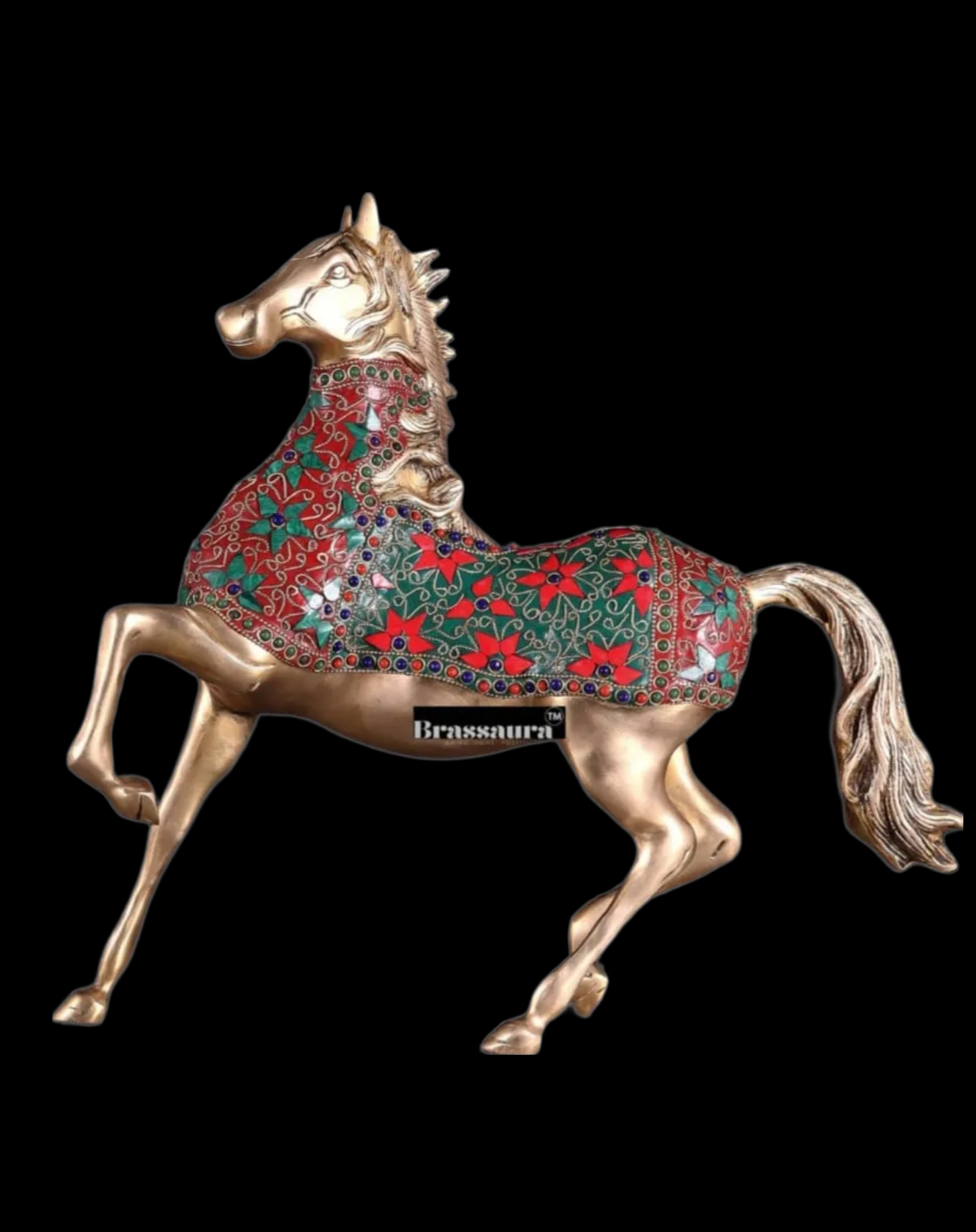 Brassaura™ Brass Galloping Horse Statue – Height 15.35 Inches & Weight 6.75 Kgs