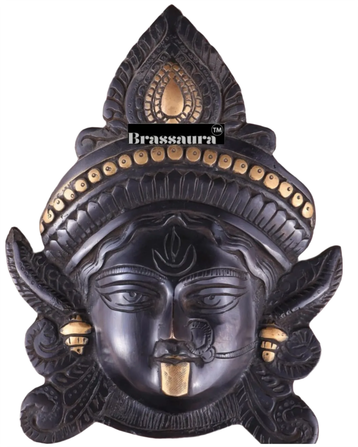 Brassaura™ Brass Goddess Durga Wall Mount – Height 10.5 Inches & Weight 2.2 Kgs