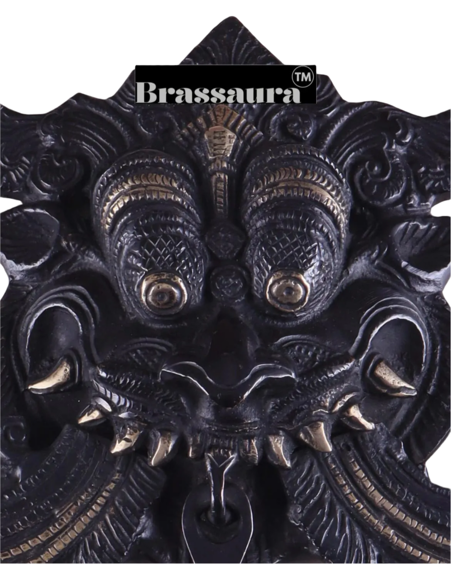 Brassaura™ Brass Kirtimukha Yali Wall Hanging – Height 11 Inches & Weight 1.6 Kgs