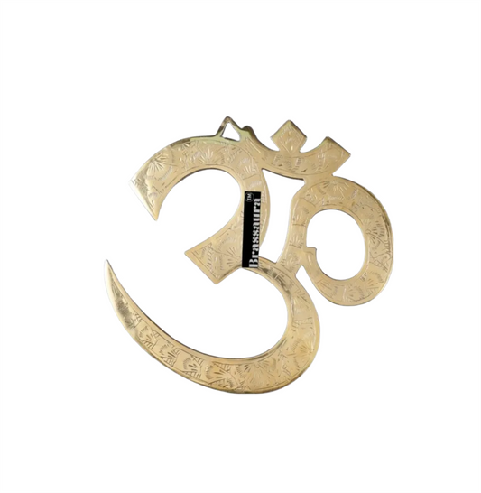 Brassaura™ Superfine Brass Om Wall Hanging – Height & Width 10 Inches & Weight 0.7 Kg