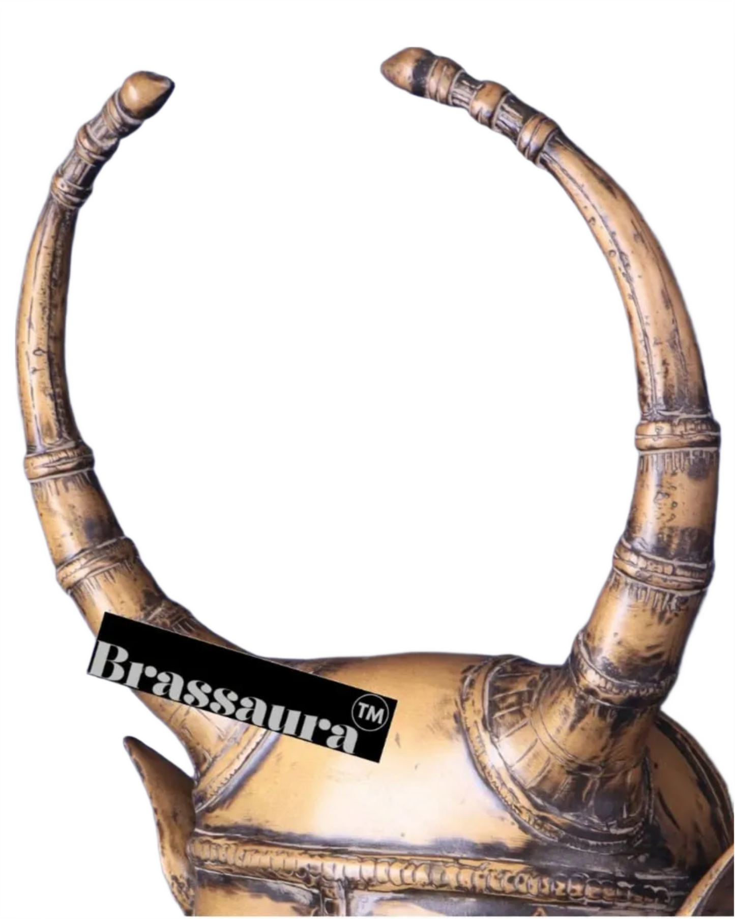 Brassaura™ Vintage Brass Bull Face Wall Hanging – Height 18 in, Weight 6 kg