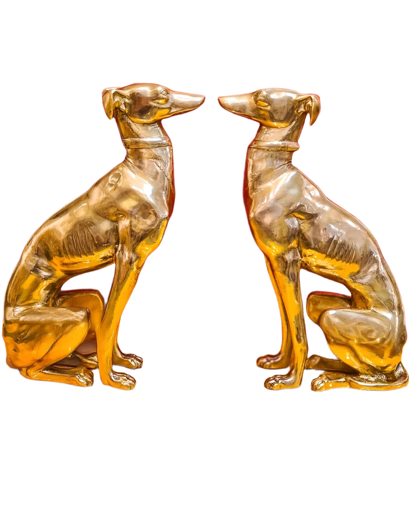 Brassaura™ Brass Dog Statue Pair – Height 23 Inches Each & Total Weight 26 Kgs | Vastu & Feng Shui Home Protection