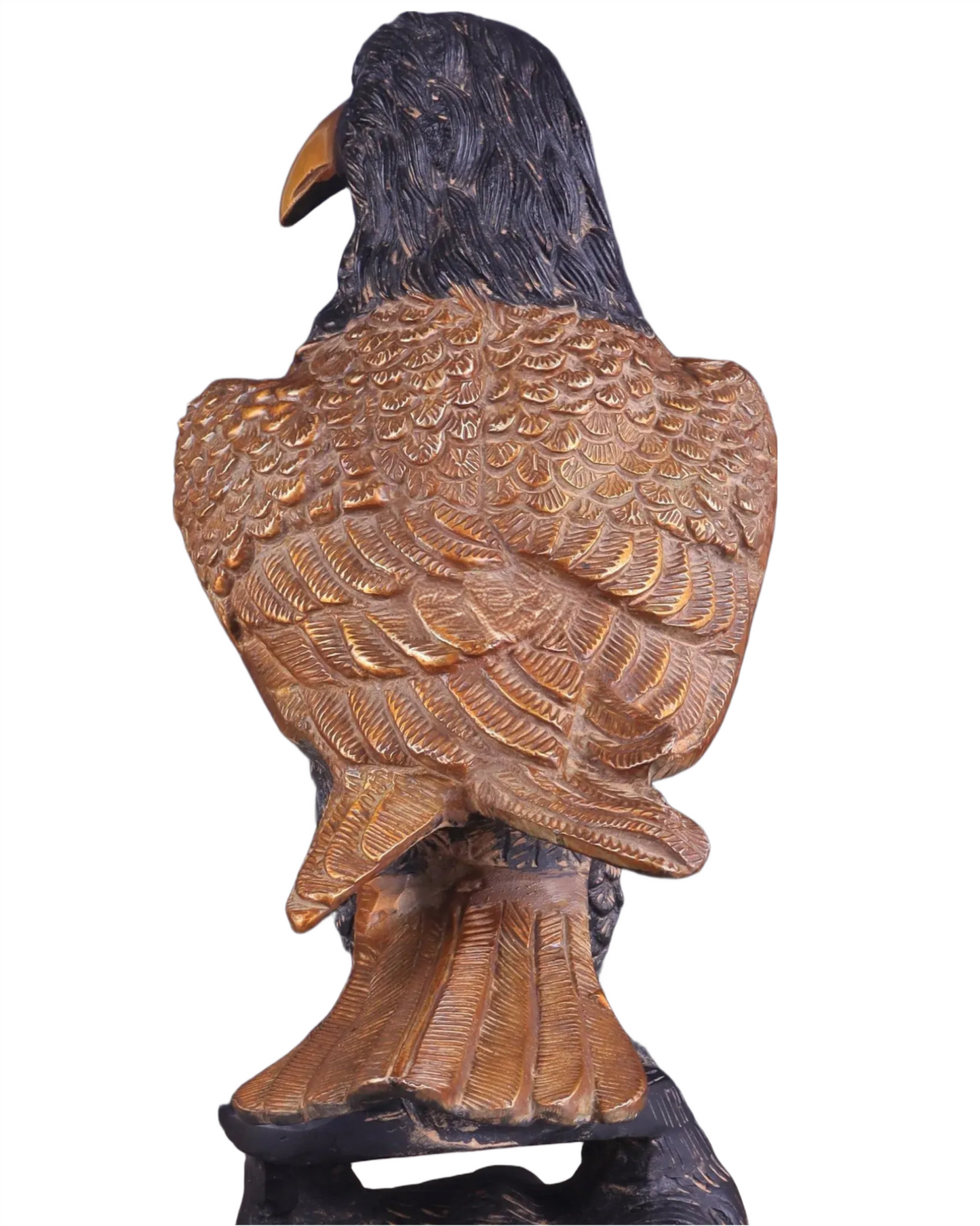 Brassaura™ Pure Brass Eagle Statue – Height 13 in, Weight 6.55 kg – Antique Tone