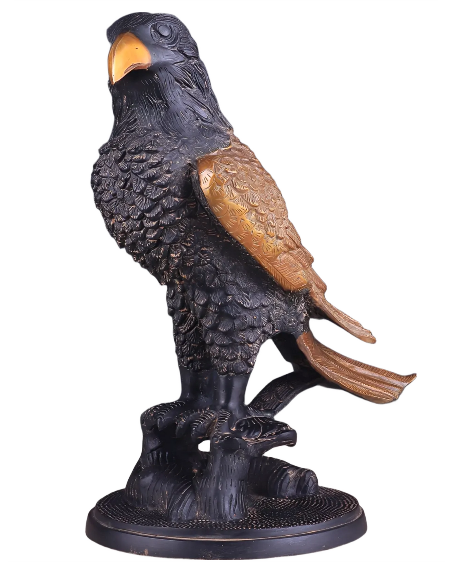 Brassaura™ Pure Brass Eagle Statue – Height 13 in, Weight 6.55 kg – Antique Tone