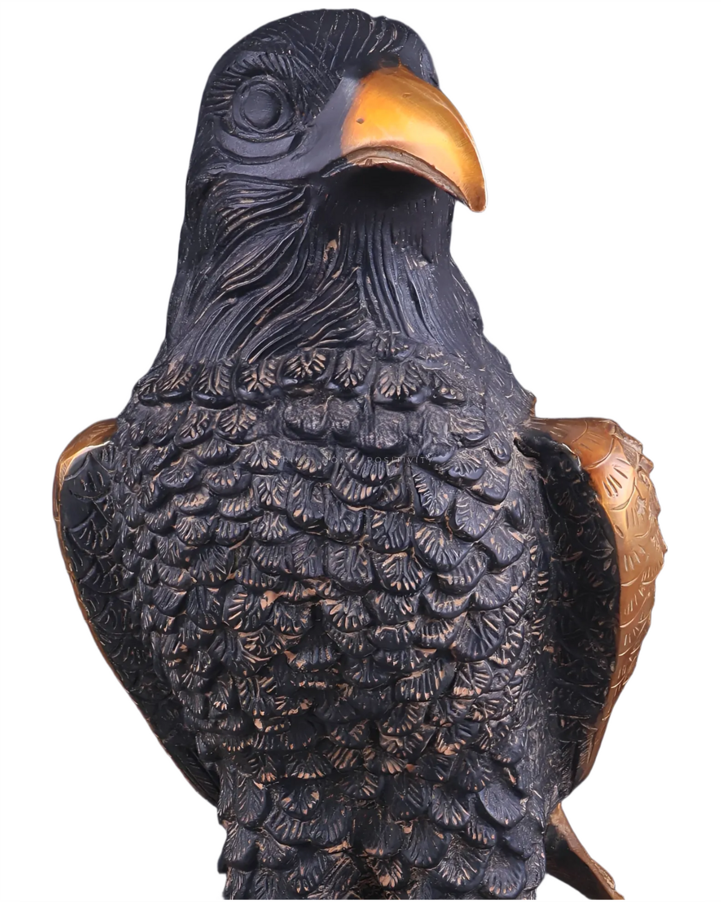 Brassaura™ Pure Brass Eagle Statue – Height 13 in, Weight 6.55 kg – Antique Tone