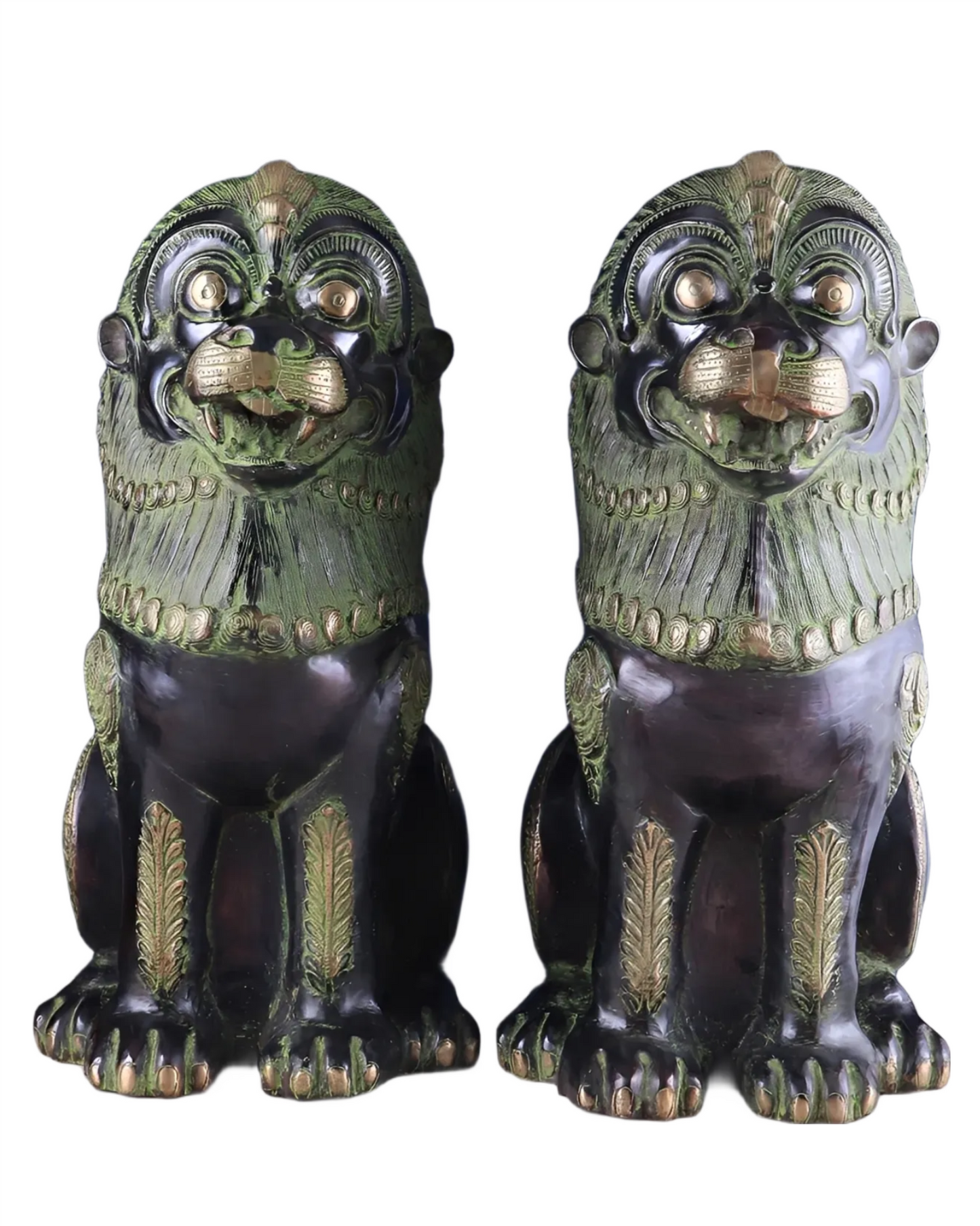 Brassaura™ Traditional Tibetan Artistry Showpieces (Pair) – Height 21 in, Total Weight 42.23 kg