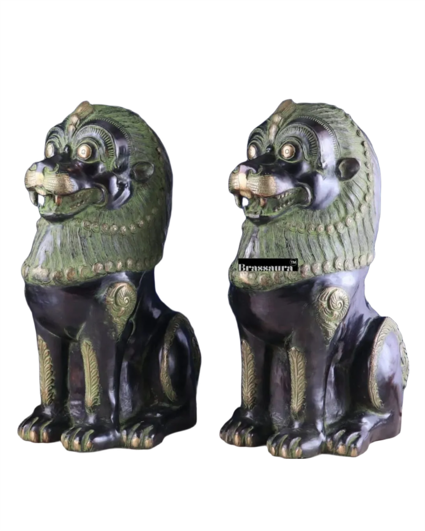 Brassaura™ Traditional Tibetan Artistry Showpieces (Pair) – Height 21 in, Total Weight 42.23 kg