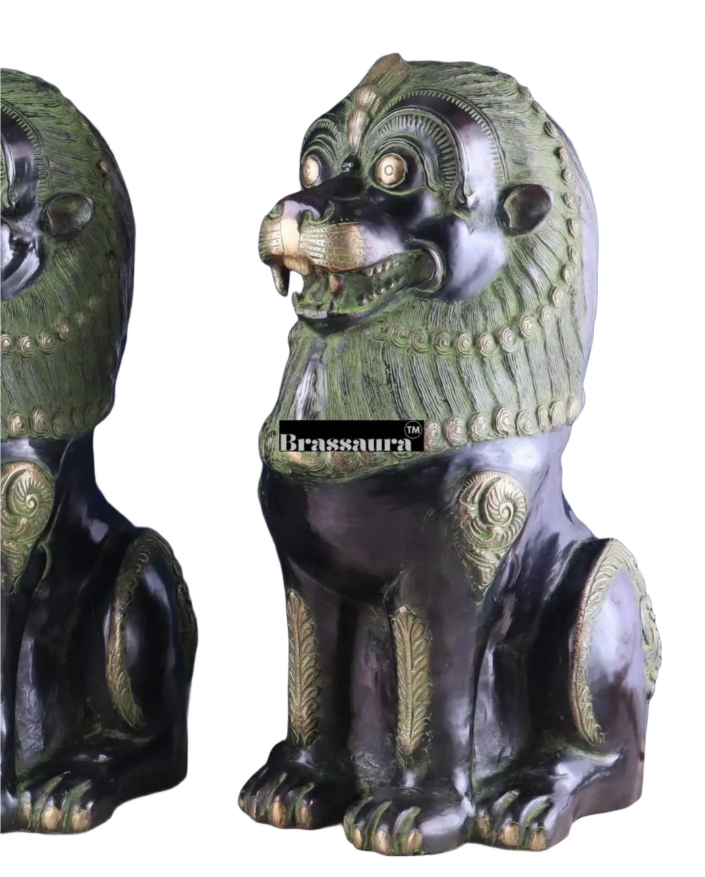 Brassaura™ Traditional Tibetan Artistry Showpieces (Pair) – Height 21 in, Total Weight 42.23 kg