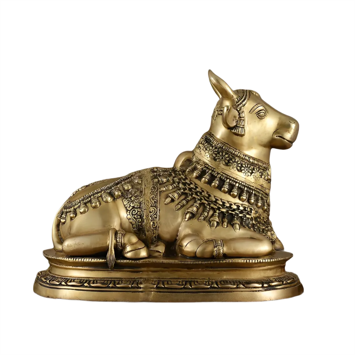 Brassaura™ Brass Nandi Sculpture in Antique Vintage Tone – Height 16.5 Inches & Weight 19.5 Kgs | Spiritual Home & Temple Décor