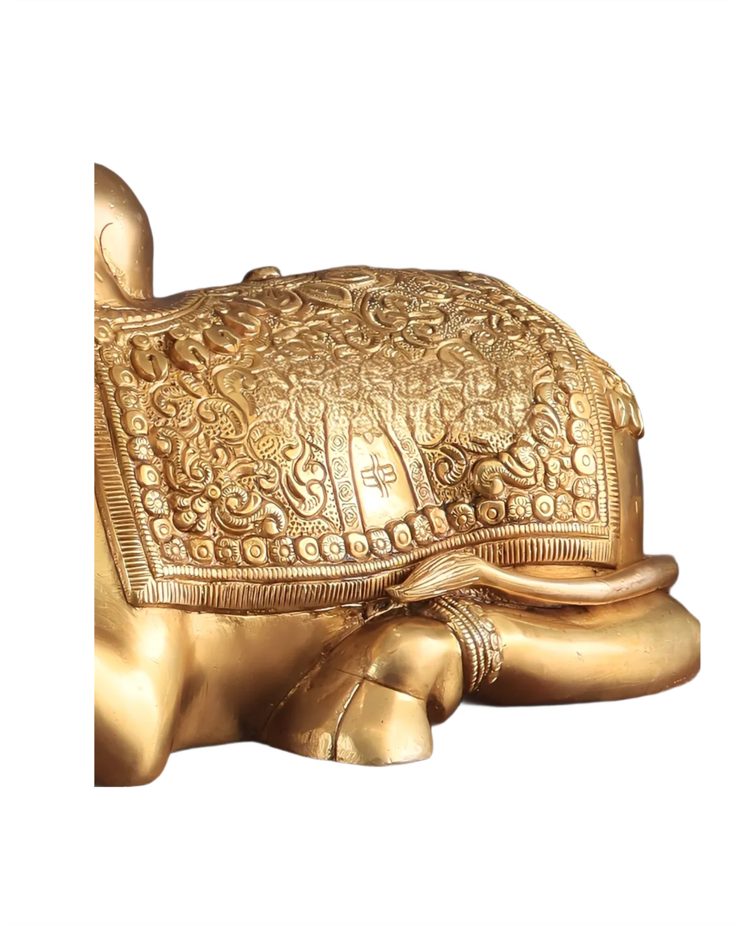 Brassaura™ Pure Brass Superfine Nandi with Shiv Ling Carving – Height 10 Inches & Weight 10 Kgs | Divine Home & Temple Décor