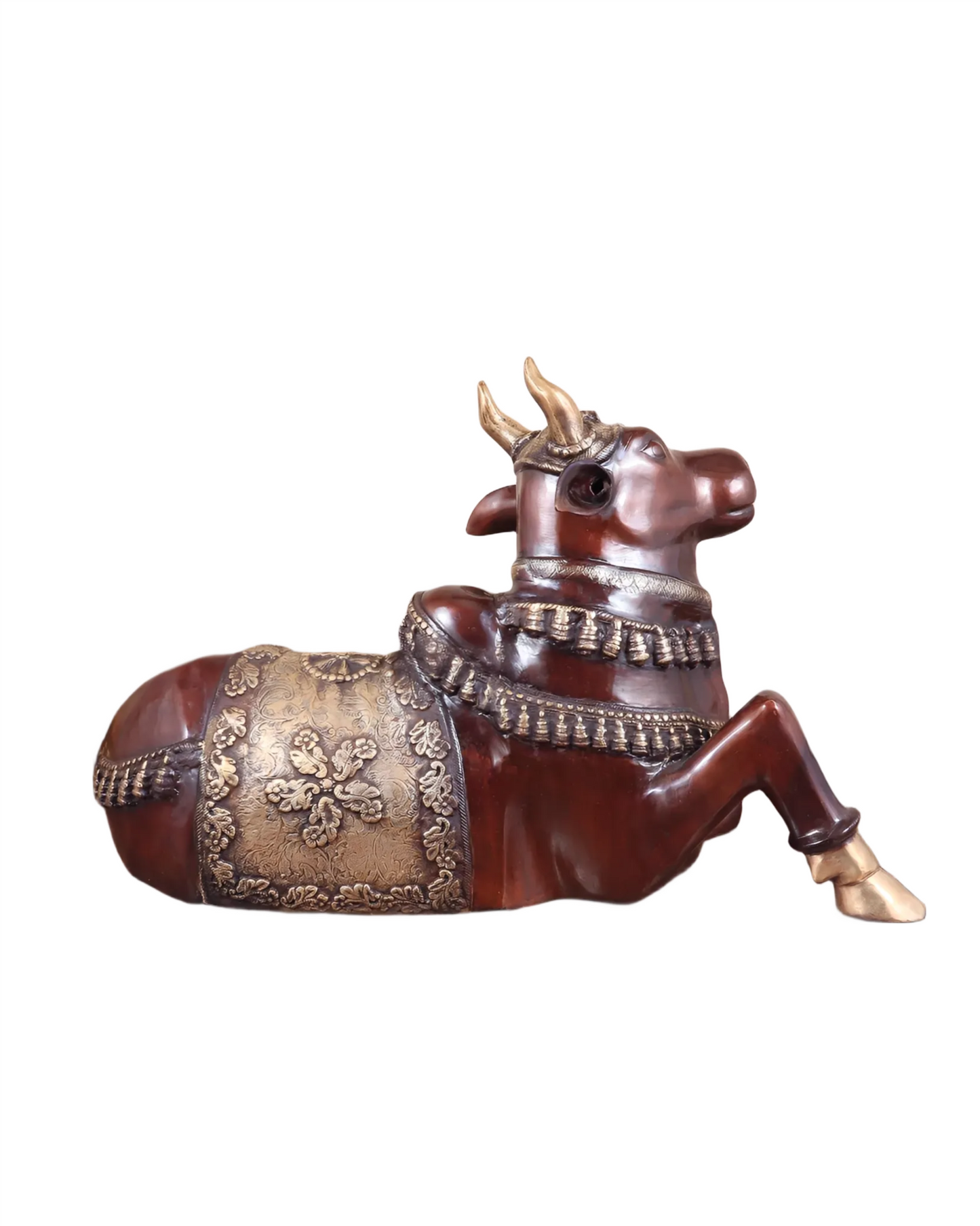 Brassaura™ Antique Brass Nandi Sculpture – Height 21.5" & Weight 30 Kgs | Vintage Patina Finish