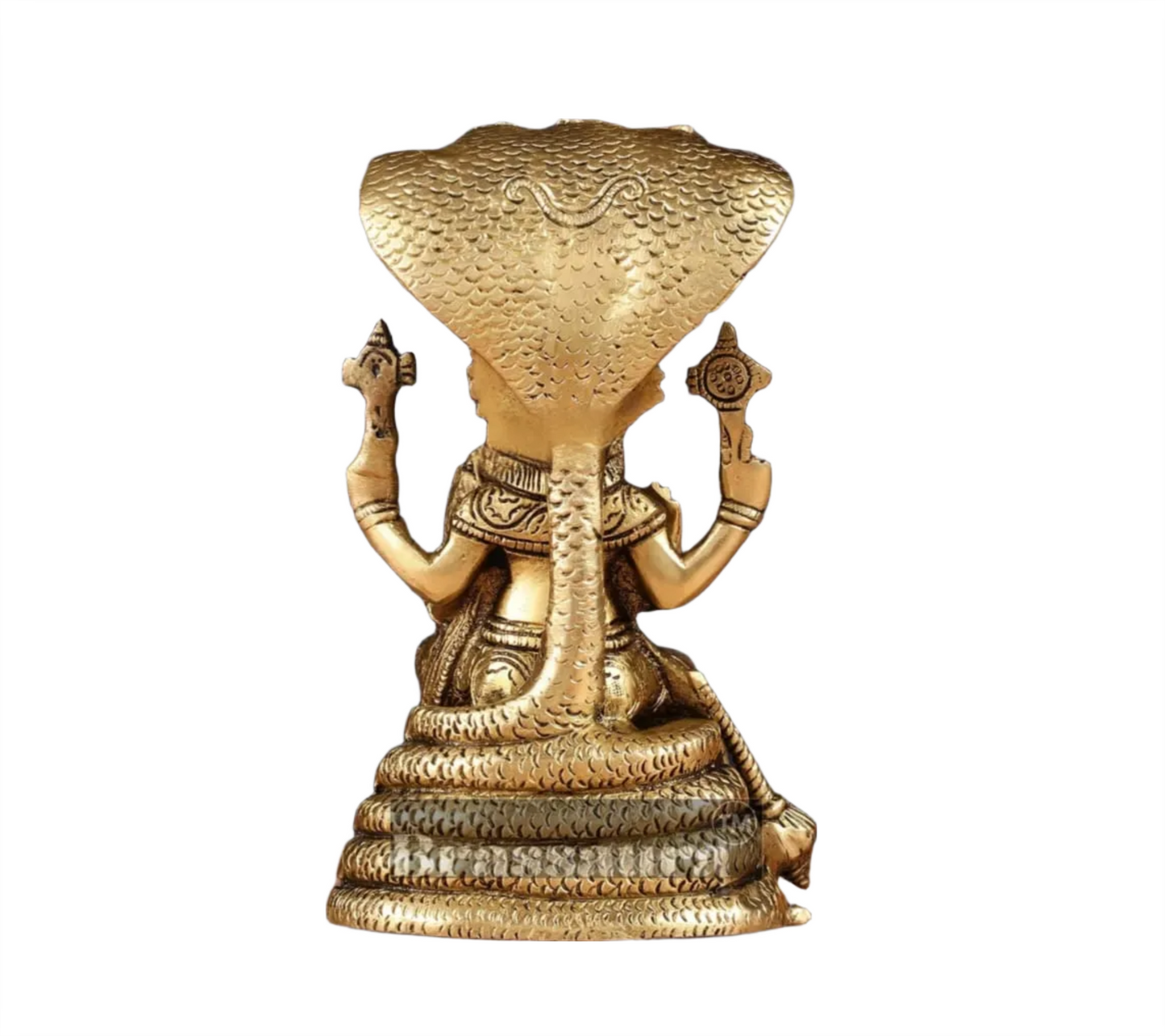 Brassaura™ Pure Brass Narasimha with Lakshmi Statue – 8 Inch Height, 2.2 kg Weight | Handcrafted Hindu Idol for Pooja & Home Decor