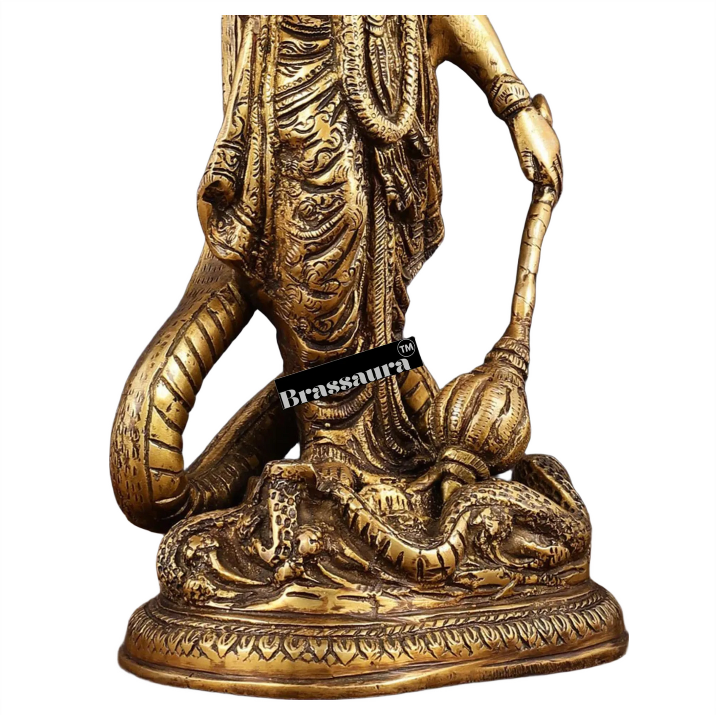 Brassaura™ Handcrafted Superfine Brass Lord Vishnu Idol with Sheshanaag Crown | 17 Inch Height | 8.55 KG Weight | Exquisite Craftsmanship