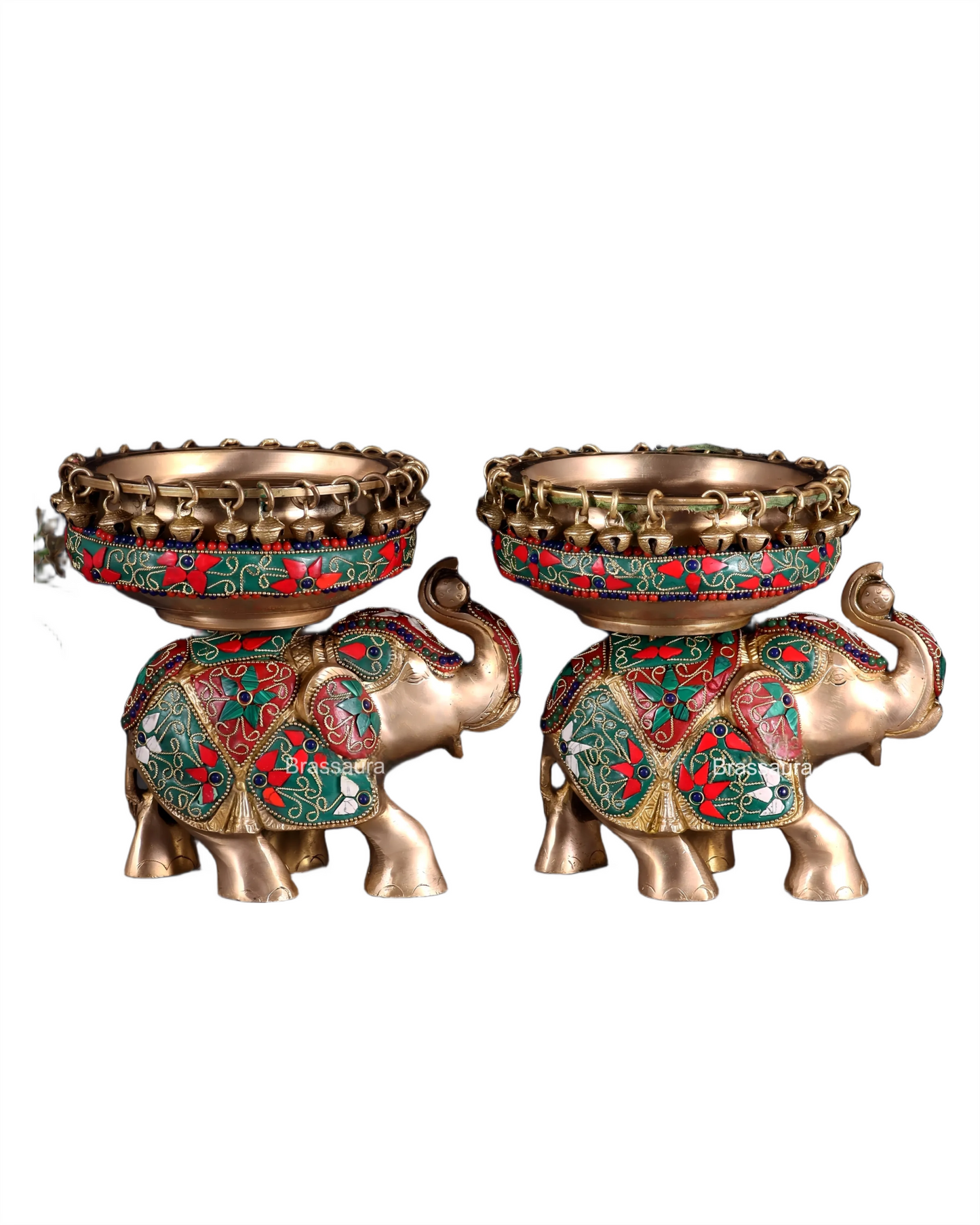Brassaura™ Elegant Brass Urli Bowl – 6 kgs, 7.5 Inches Height – Traditional Floating Diya & Flower Bowl for Home Decor