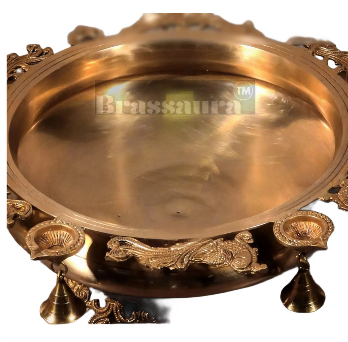 Brassaura™ Pure Brass Urli with Diyas – 5.5 kgs, 4.5 Inches Height – Traditional Decorative Bowl for Festive Home Decor