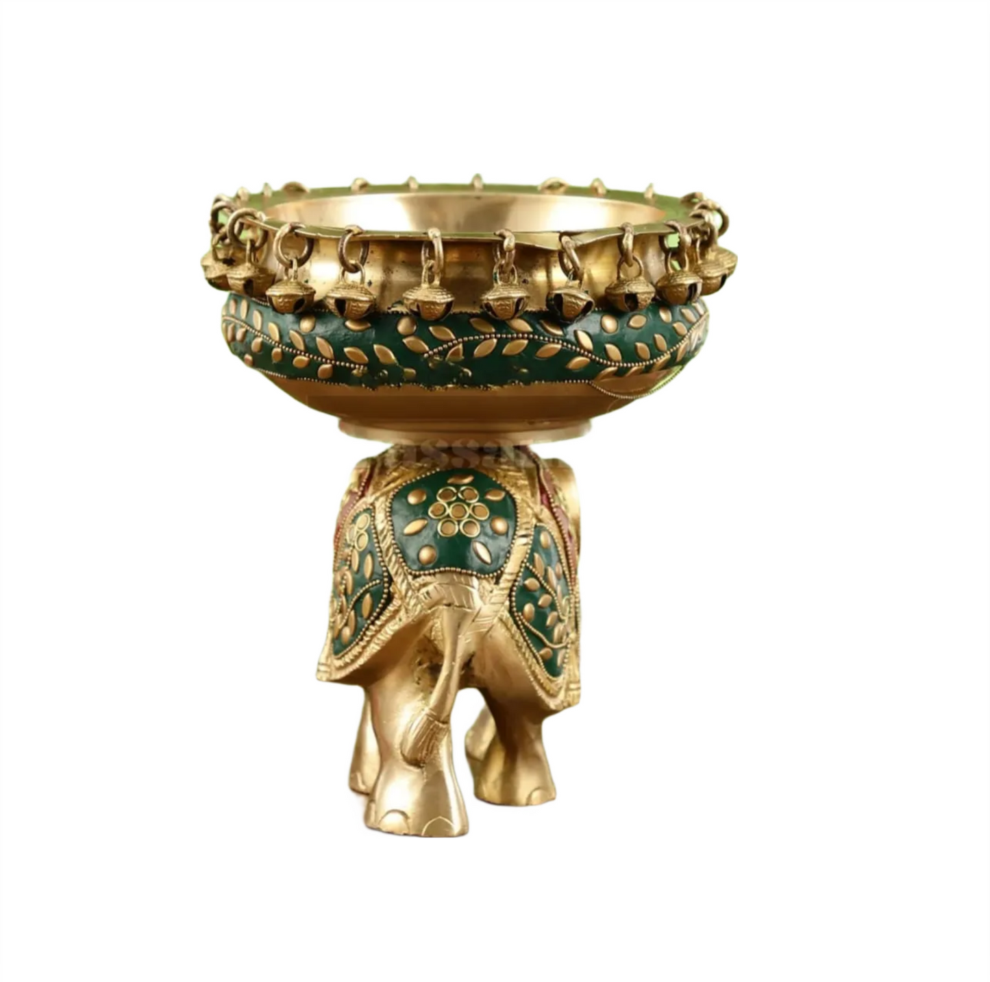 Brassaura™ Classic Brass Urli Bowl – 3 kgs, 7.5 Inches Height – Decorative Floral & Diya Bowl for Home Decor