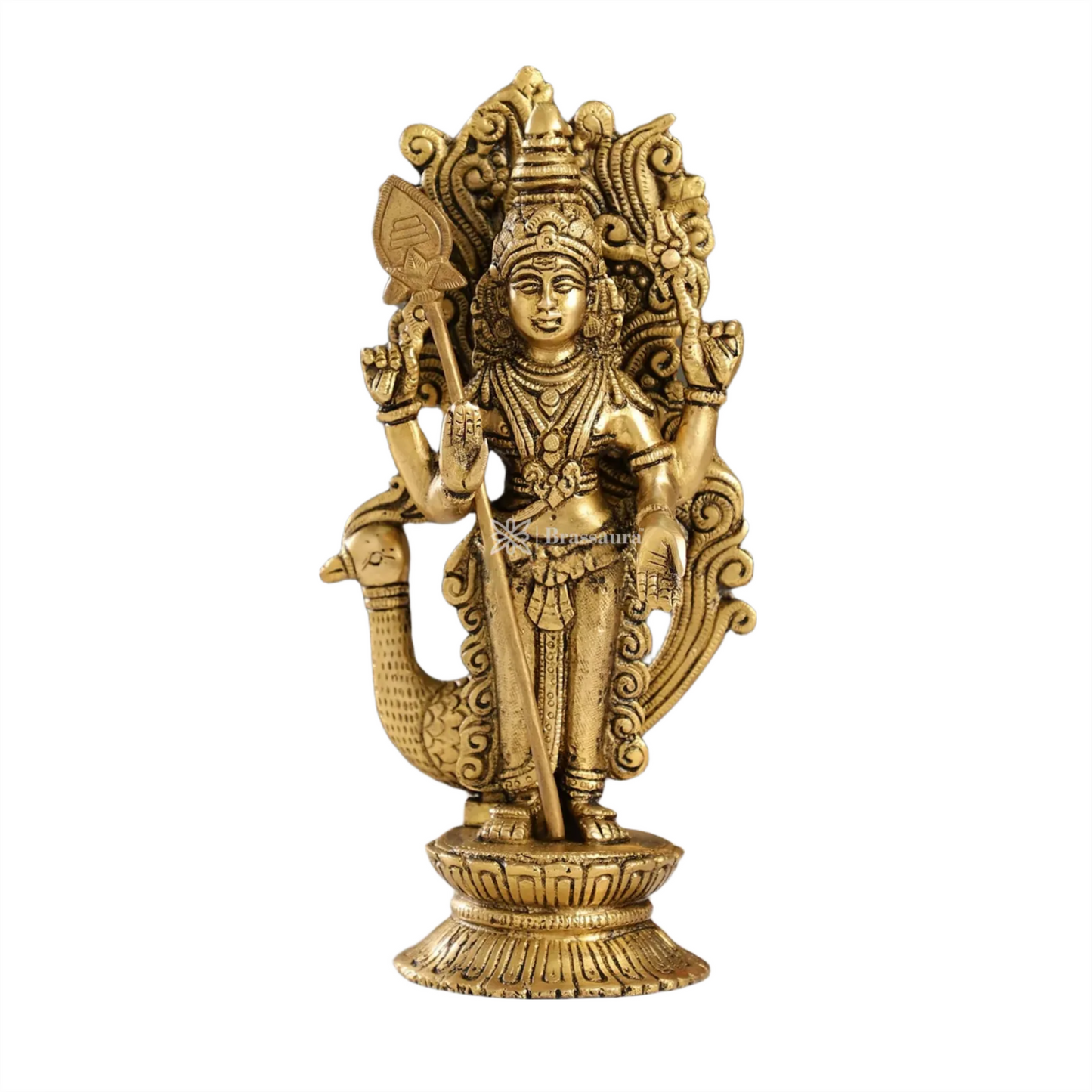 Brassaura™ Divine Brass Statue – 10 Inches Height, 2.3 Kgs – Spiritual Devotion & Elegance