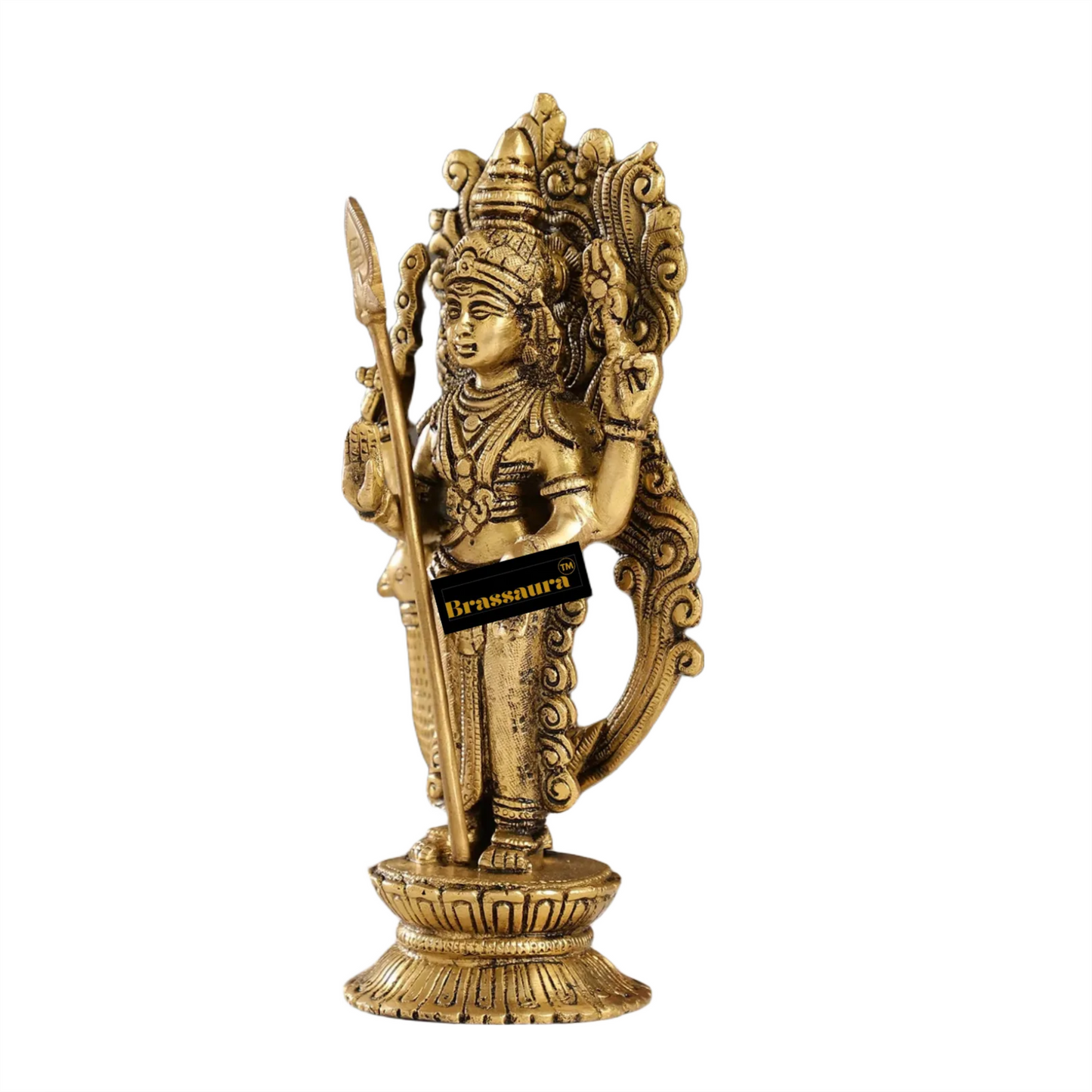 Brassaura™ Divine Brass Statue – 10 Inches Height, 2.3 Kgs – Spiritual Devotion & Elegance