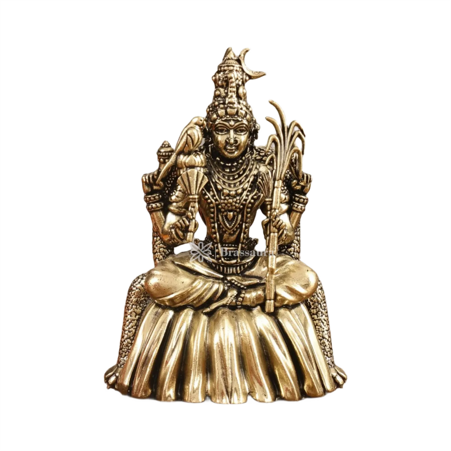 Brassaura™ Brass Lalitadevi Rajarajeshwari Idol – 4 inch | 150 gm | Superfine Finish for Home Temple & Spiritual Decor