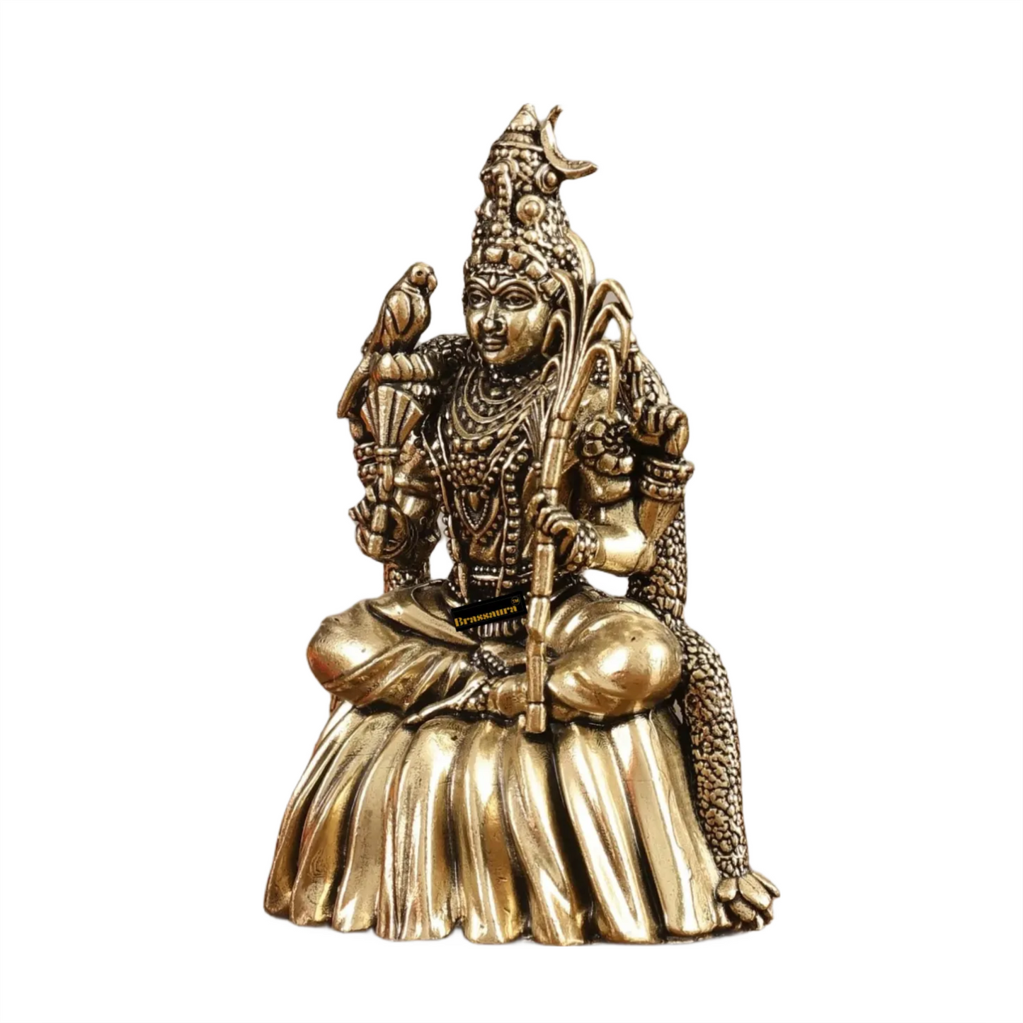 Brassaura™ Brass Lalitadevi Rajarajeshwari Idol – 4 inch | 150 gm | Superfine Finish for Home Temple & Spiritual Decor